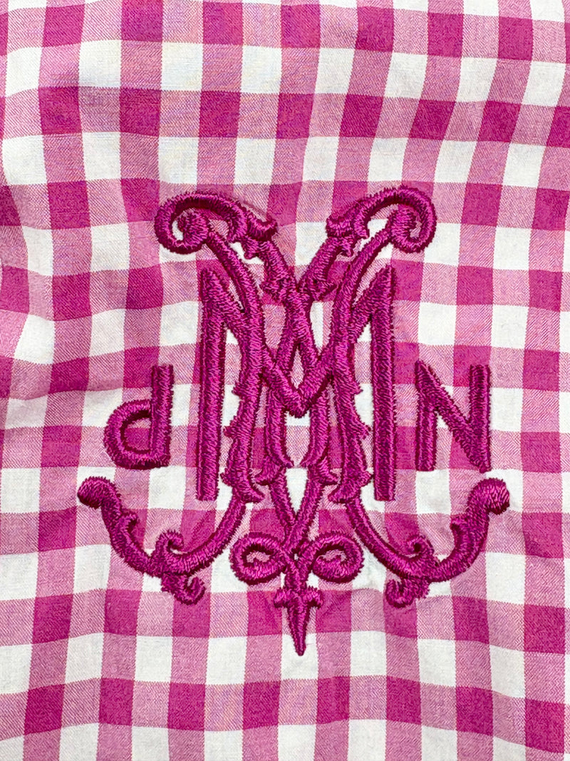 DMN Magenta Check Cotton Long Sleeve Shirt - AU8