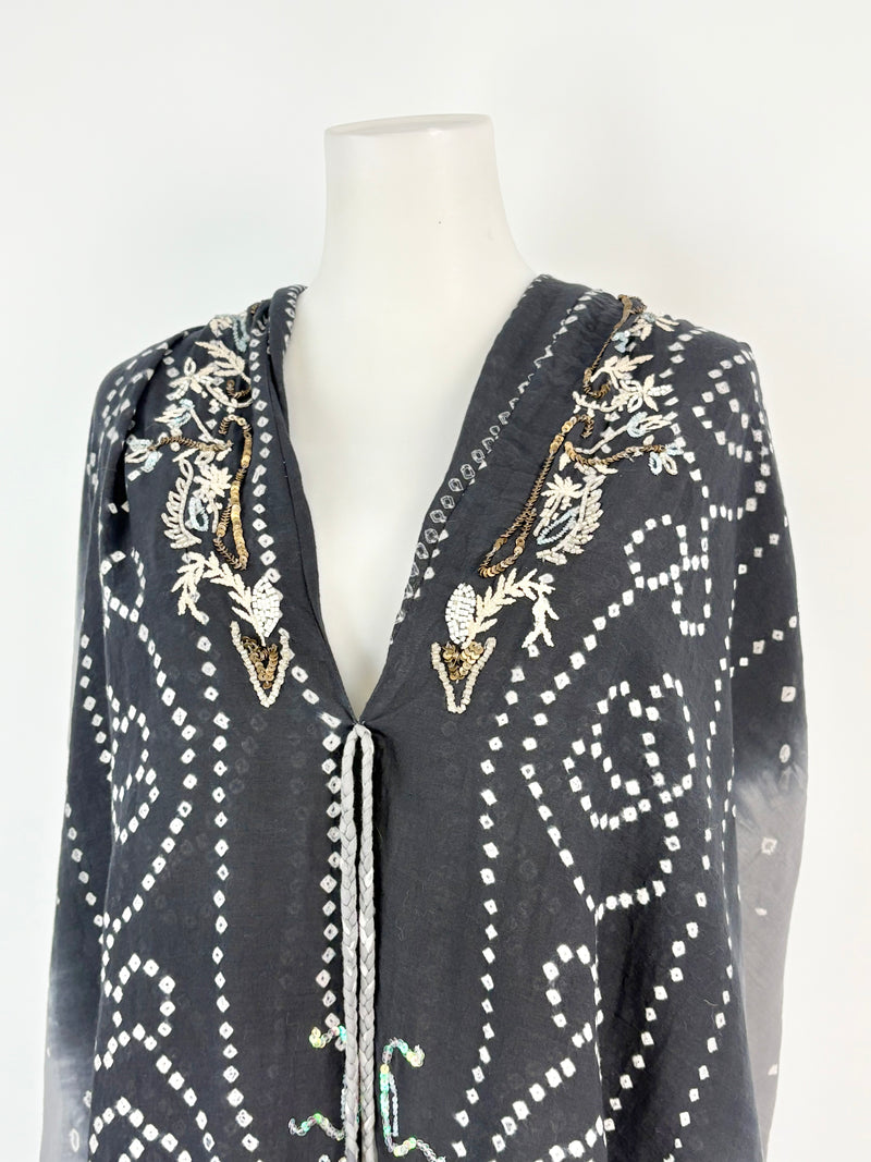 All Saints Spitalfields Black & Grey Jewel-Embellished 'Narnia' Dress - AU8