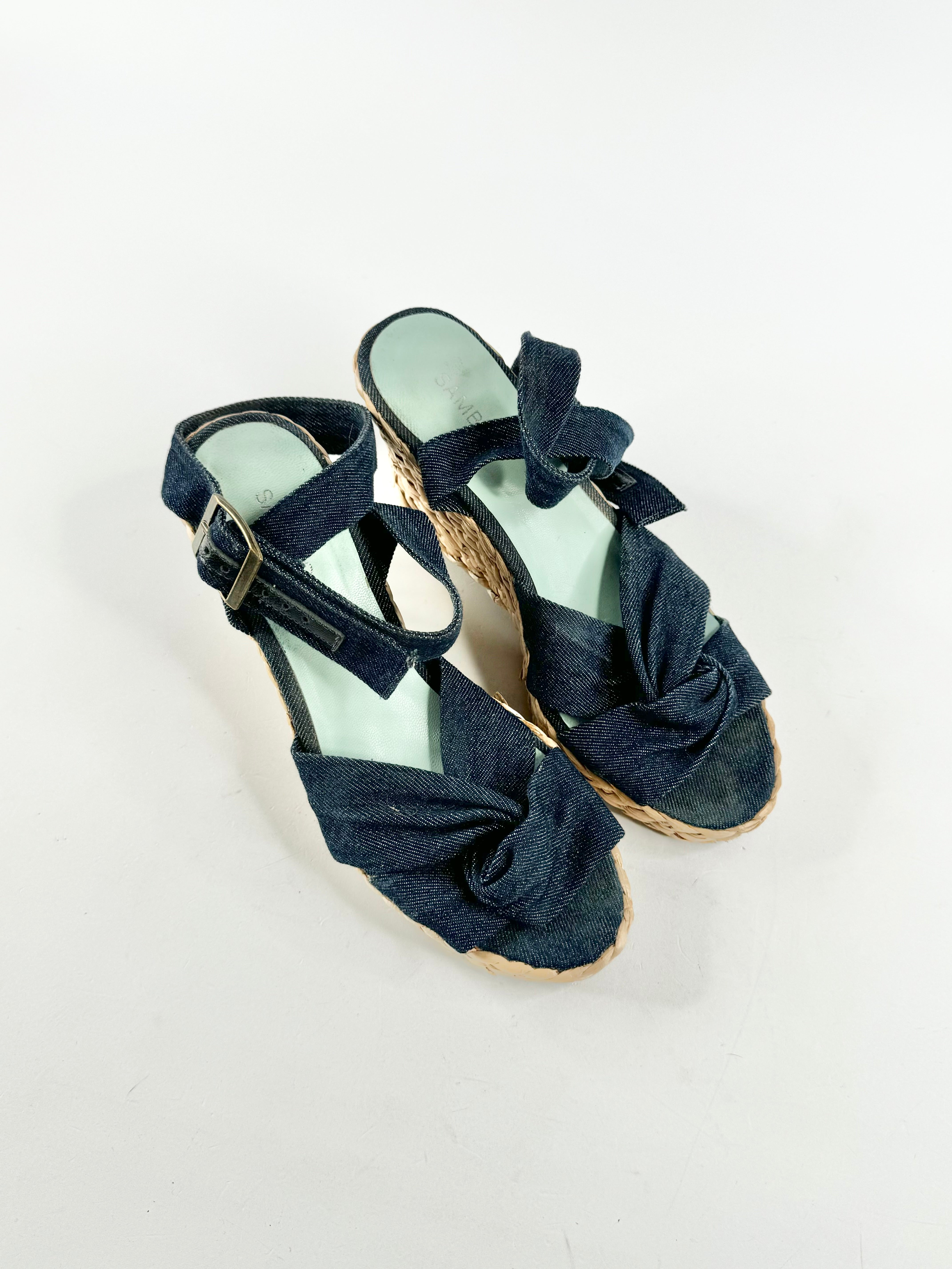 Sambag Denim Espadrille Wedges - EU38