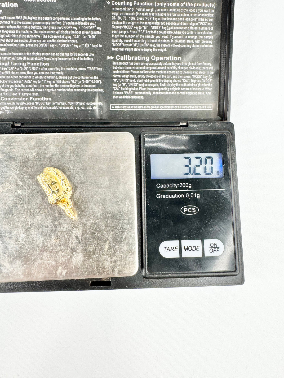 18ct Gold Jesus Head Pendant