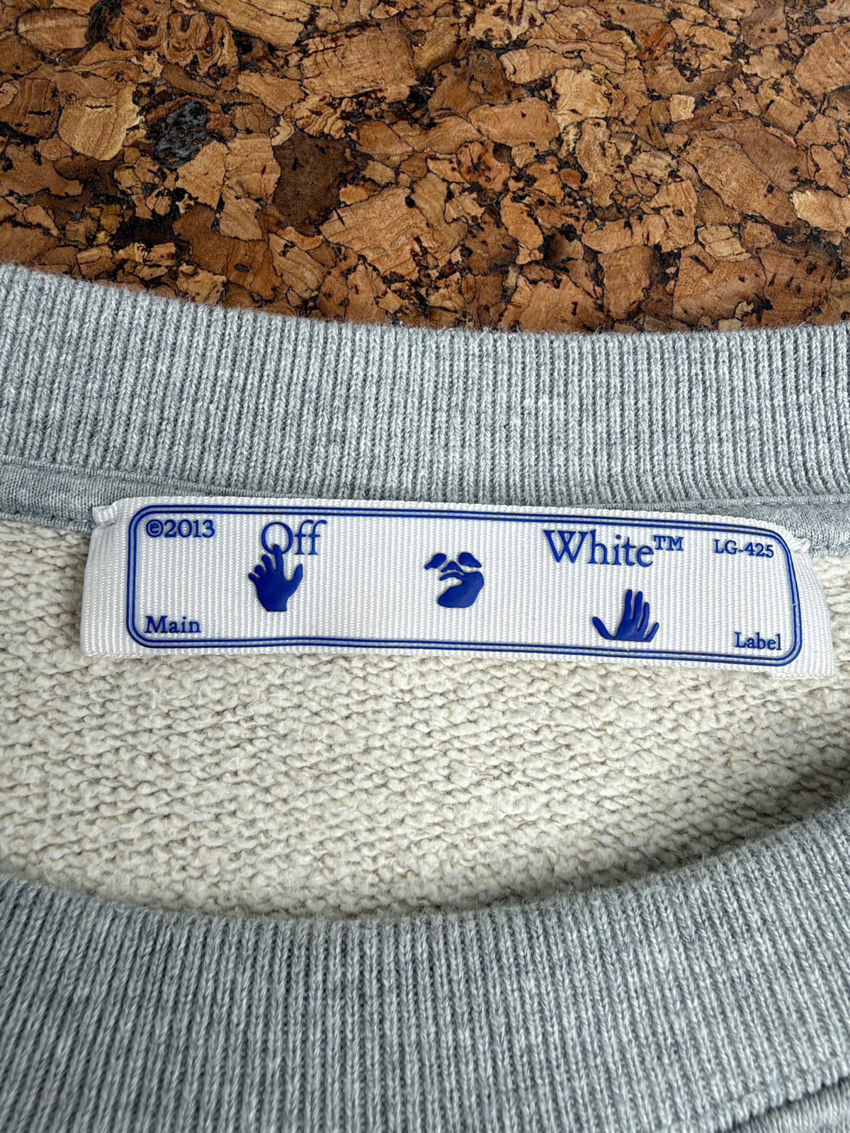 Off-White Grey & Red Graffiti Arrow Sweater - L