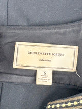 Moulinette Soeurs Black Embroidered-Pattern Midi Dress - AU6/8