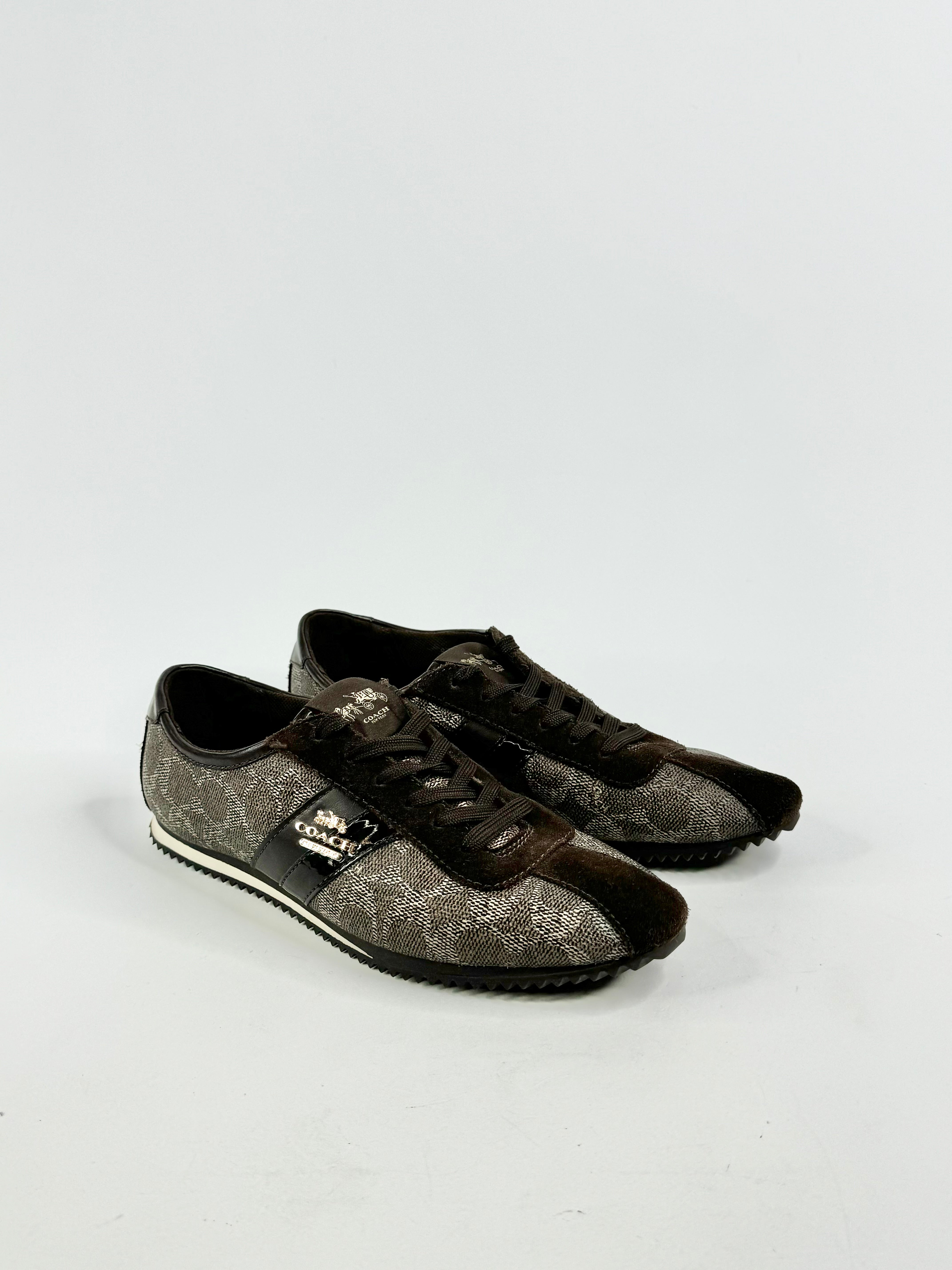 Coach Brown Pattern Casual Sneakers - EU38