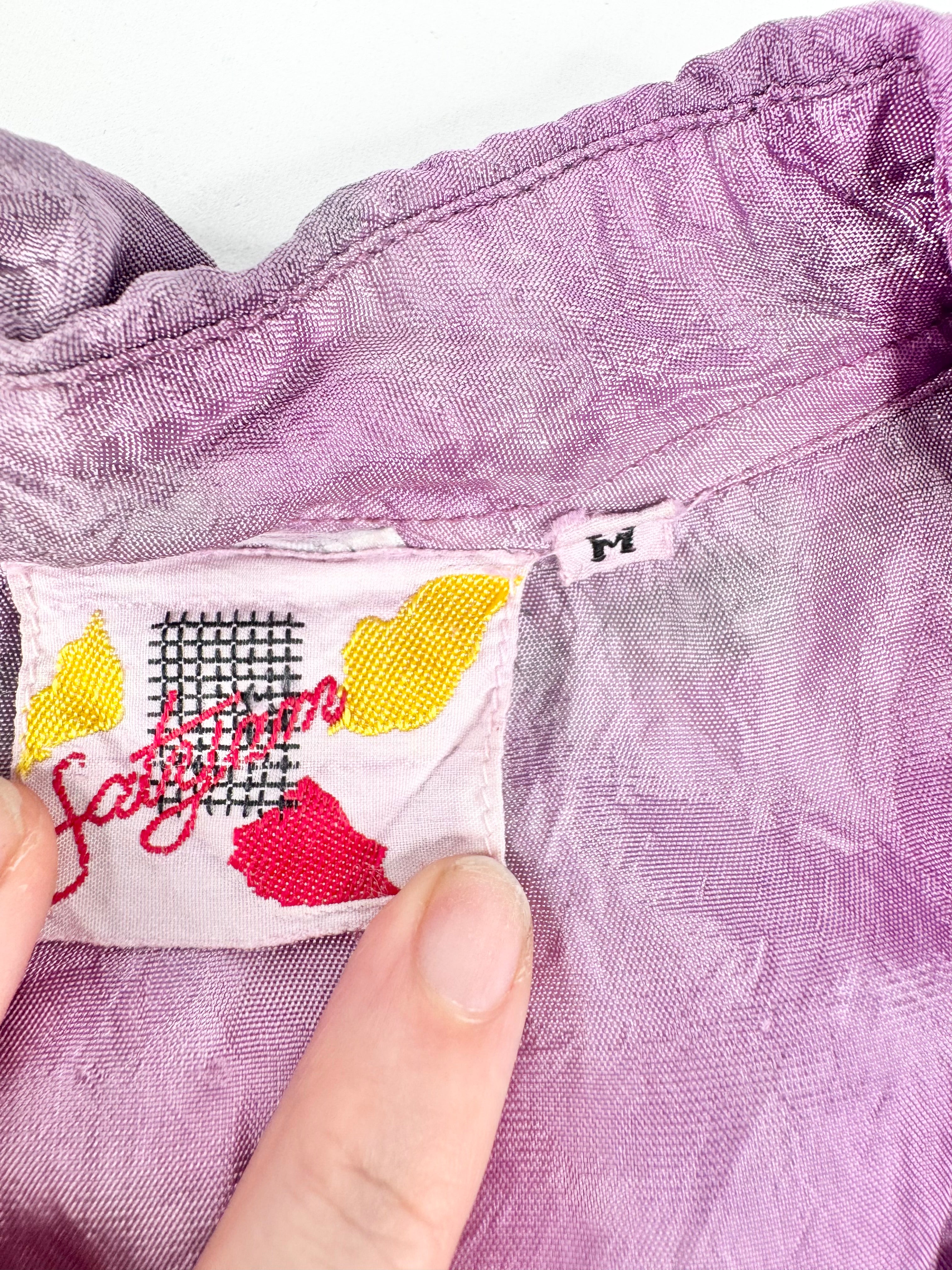 Vintage Purple & Grey Lace Embellished Jumpsuit - AU10