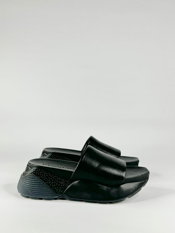 Stella McCartney Black Chunky Sole Slides - EU39