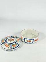 Antique Blue & Red Floral Lidded Dish