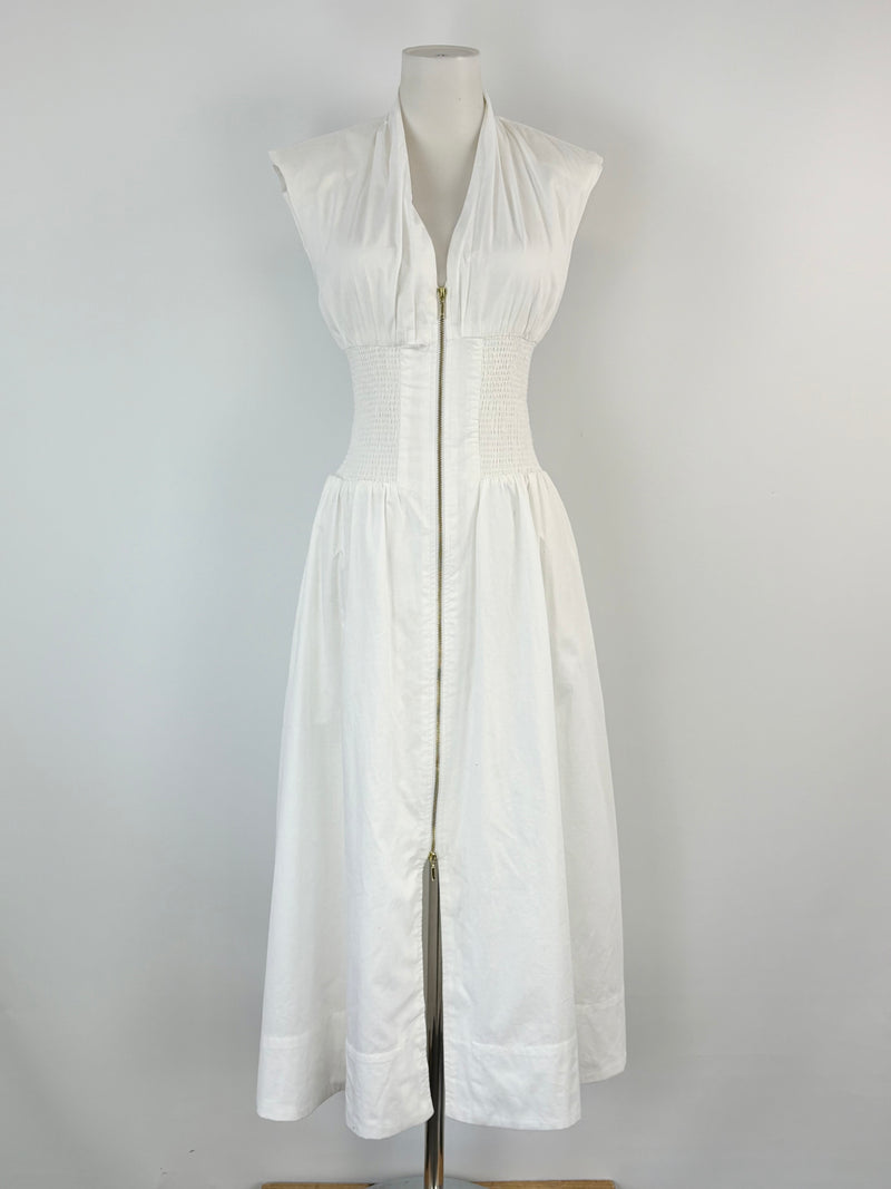 By Anthropologie White Tunic-Style Zip Up Dress - AU6/8