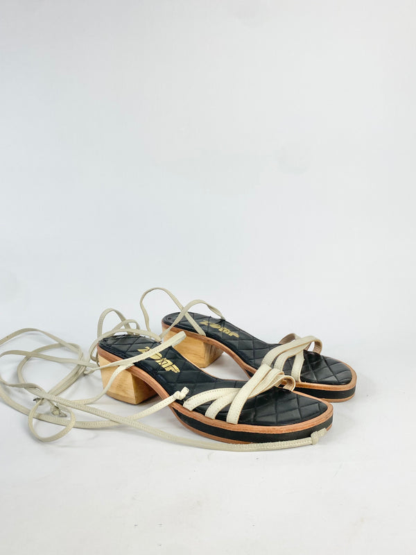 Zomp Off White Strap Sandals - 7