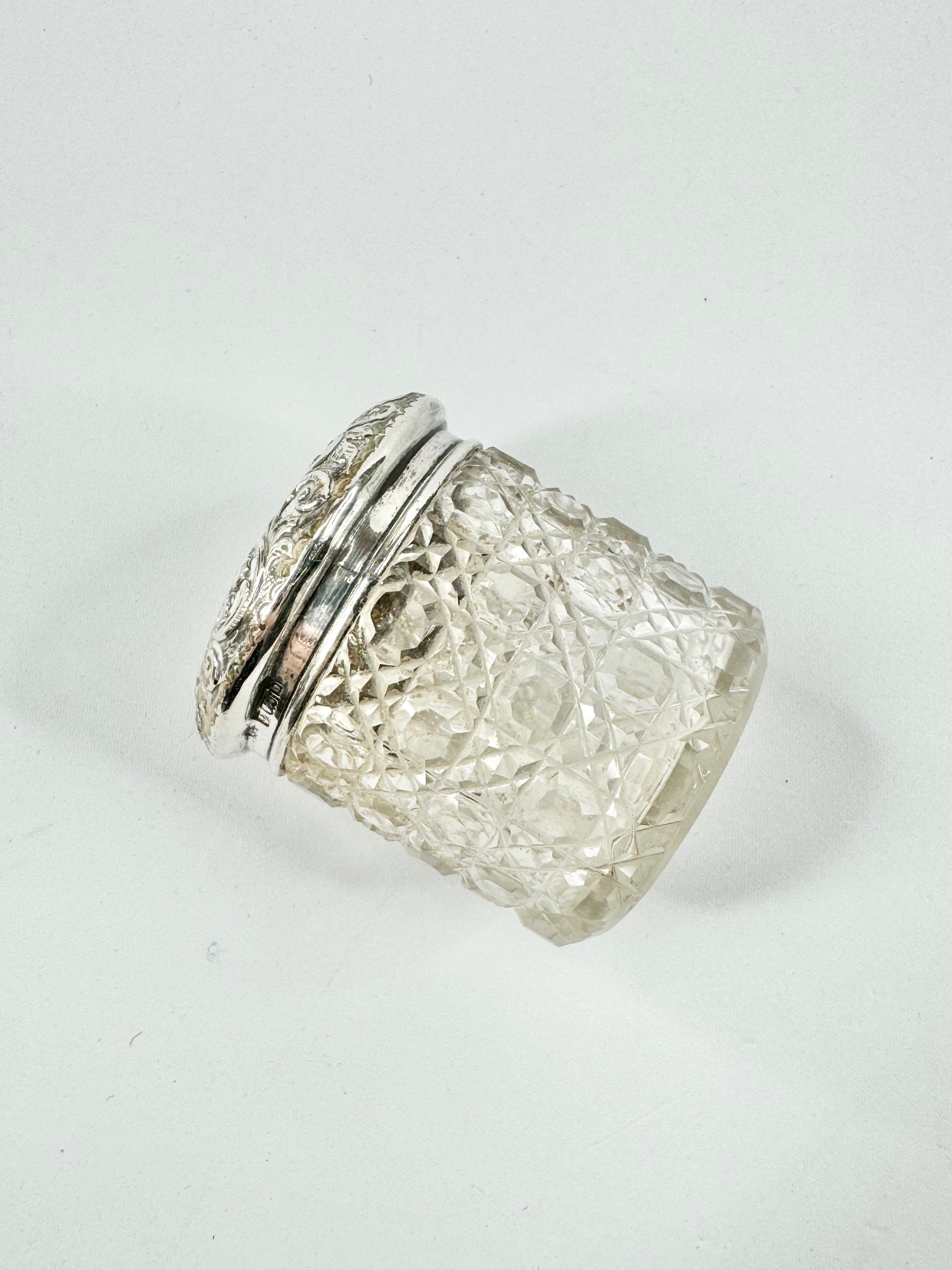 Antique Sterling Silver & Glass Condiments Set