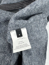 Husk Stone Grey Wool Asymmetrical Cardigan - AU12