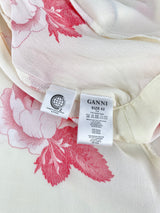 Ganni Cream Wrap Floral Dress - AU10