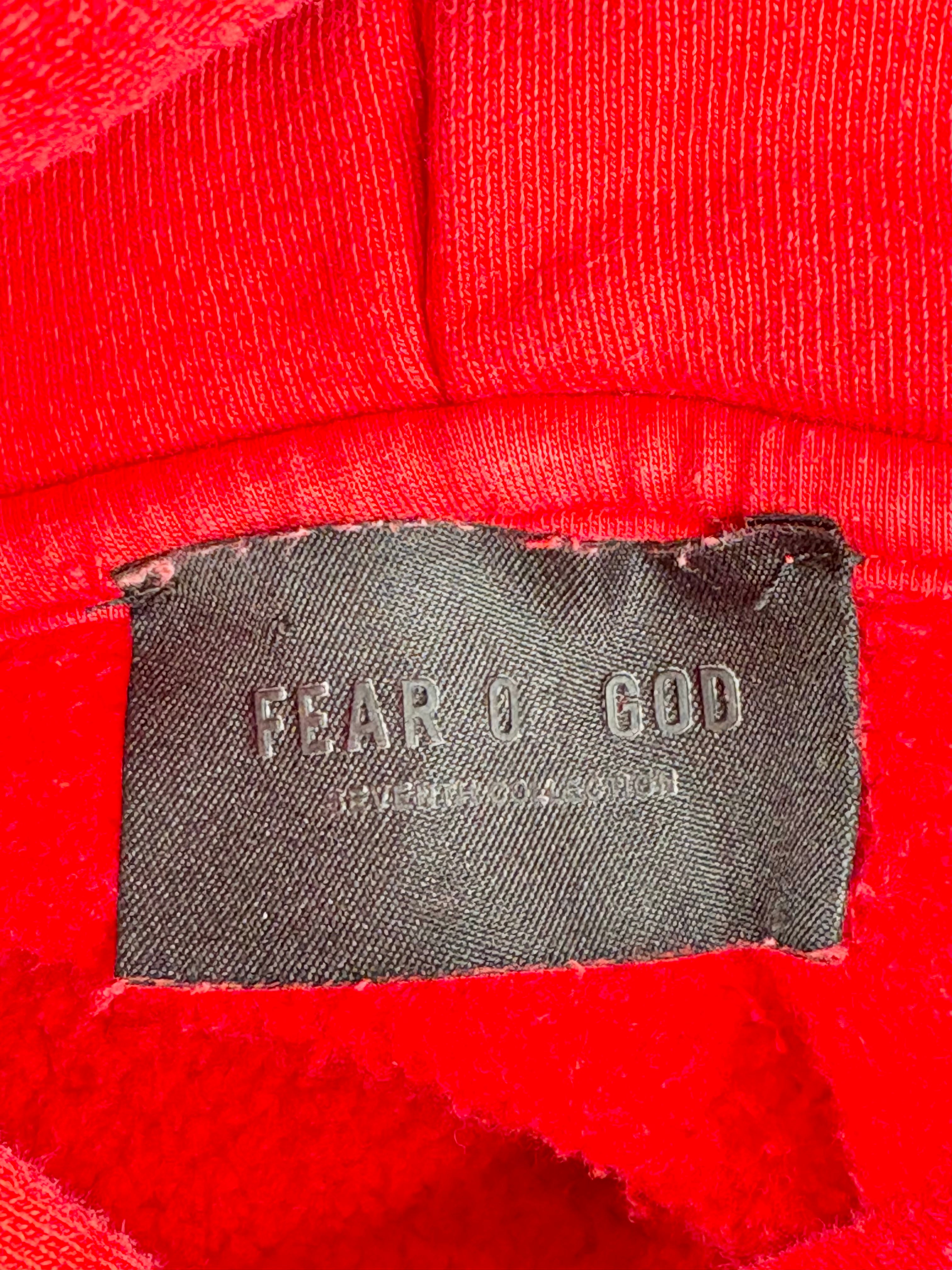 Fear of God Red '7' Pullover Hoodie - M