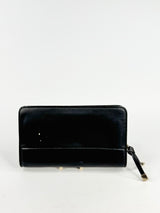 Oroton Smooth Black Zippered Purse
