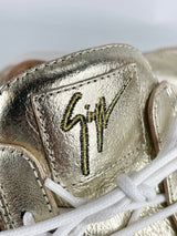Giuseppe Zanotti Gold Leather Brek High Top Sneakers - EU43