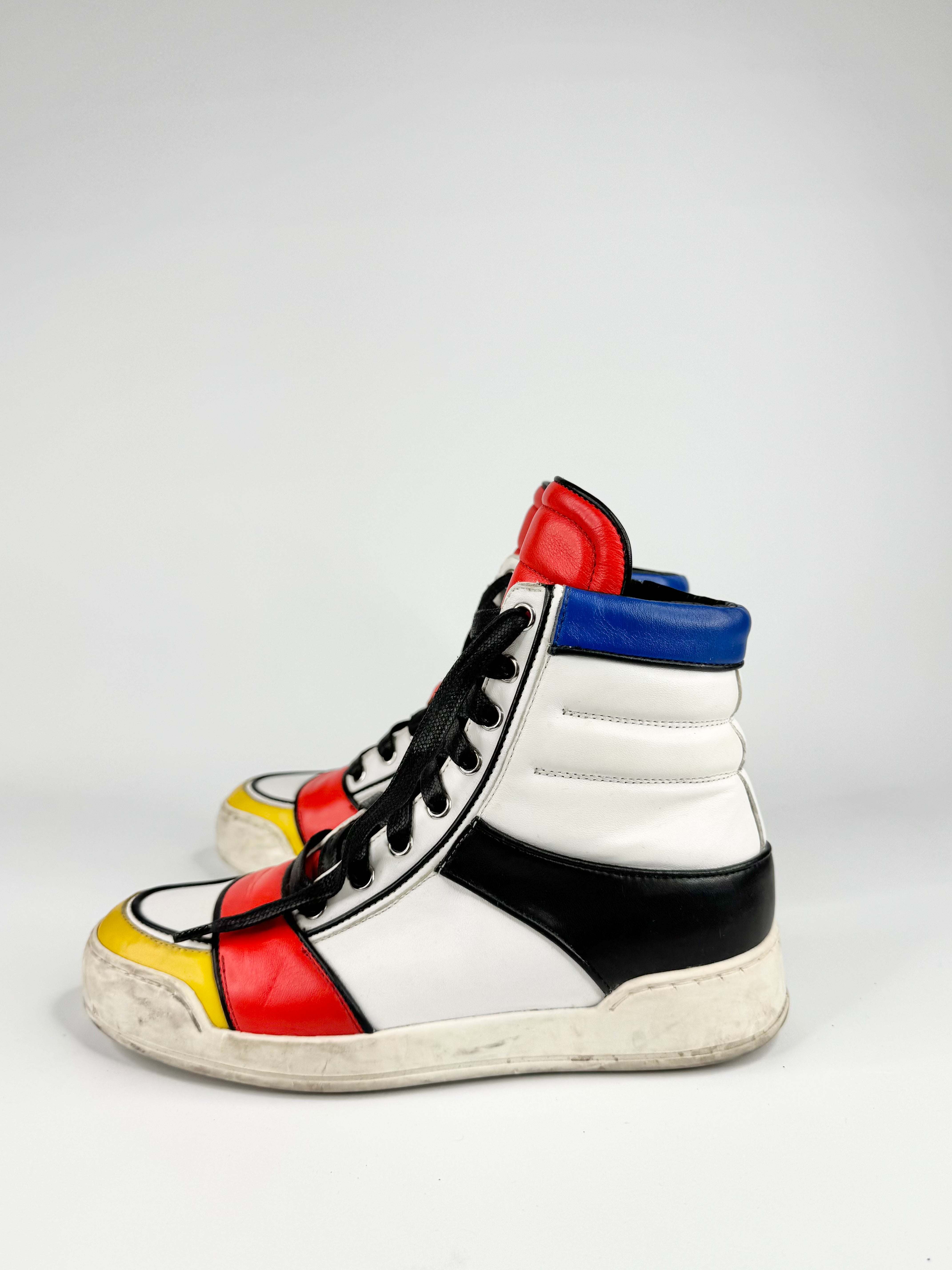 Balmain 2010 era High Top Statement Leather Sneakers - EU36