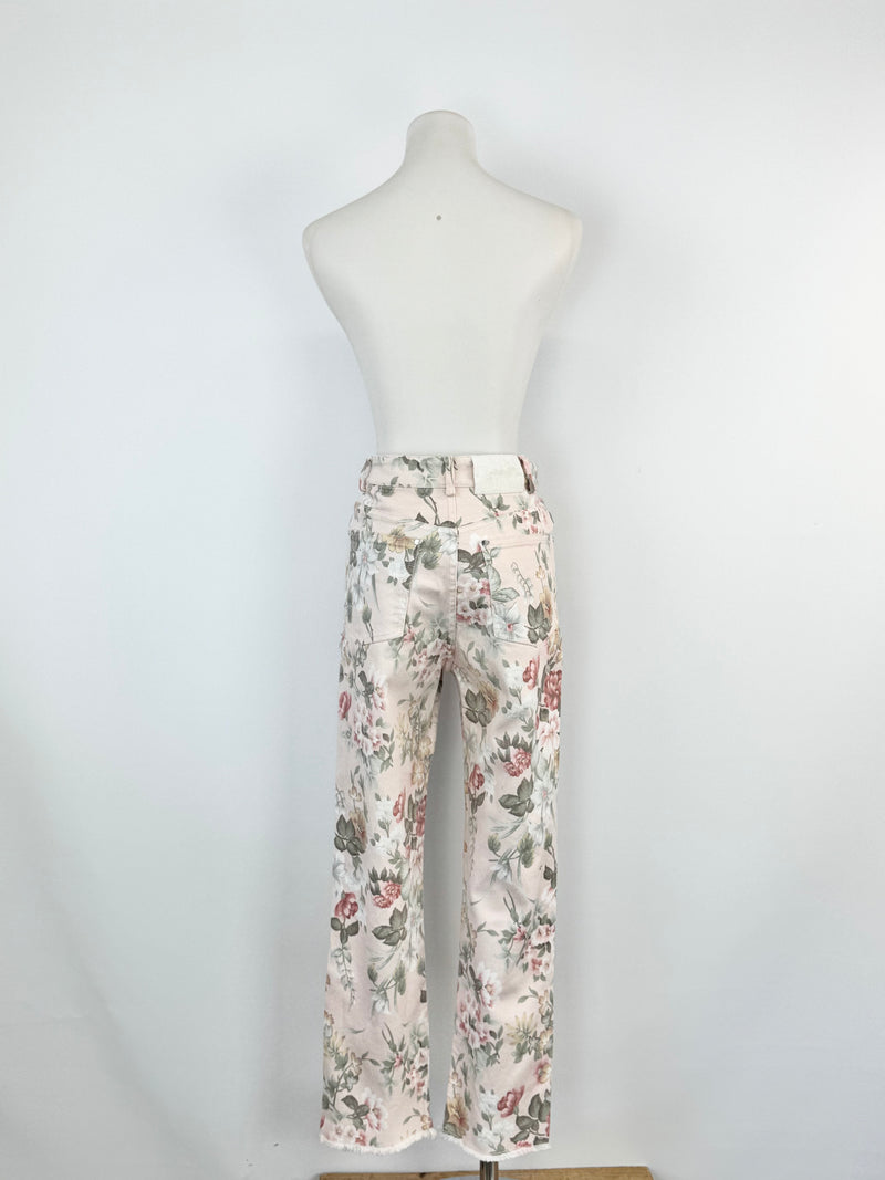Zimmermann Soft Pink Floral Jeans - AU8