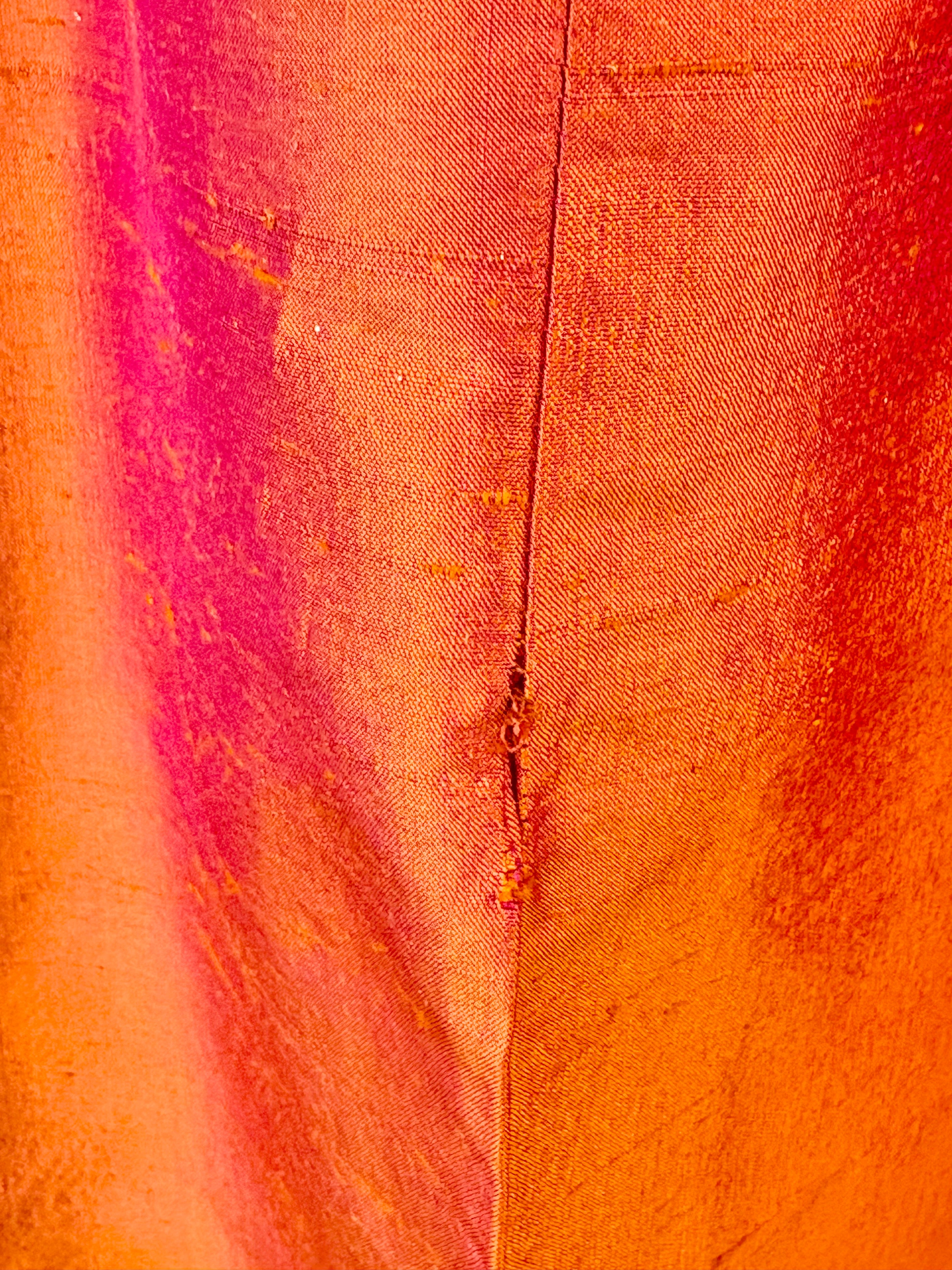 Citi Vintage Raw-Silk Orange Fitted Dress - AU8