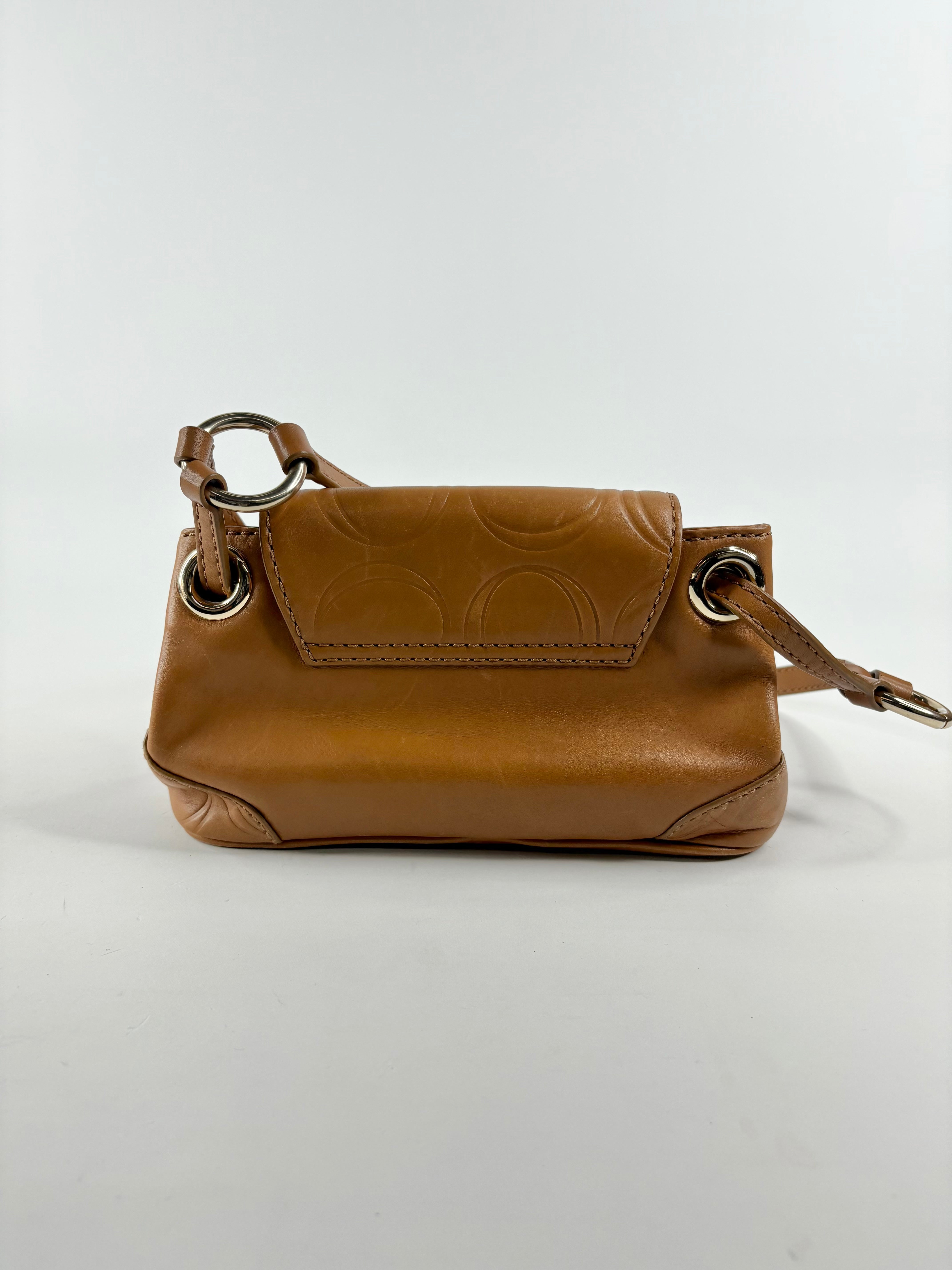 Oroton Cinnamon Leather Small Crossbody Bag