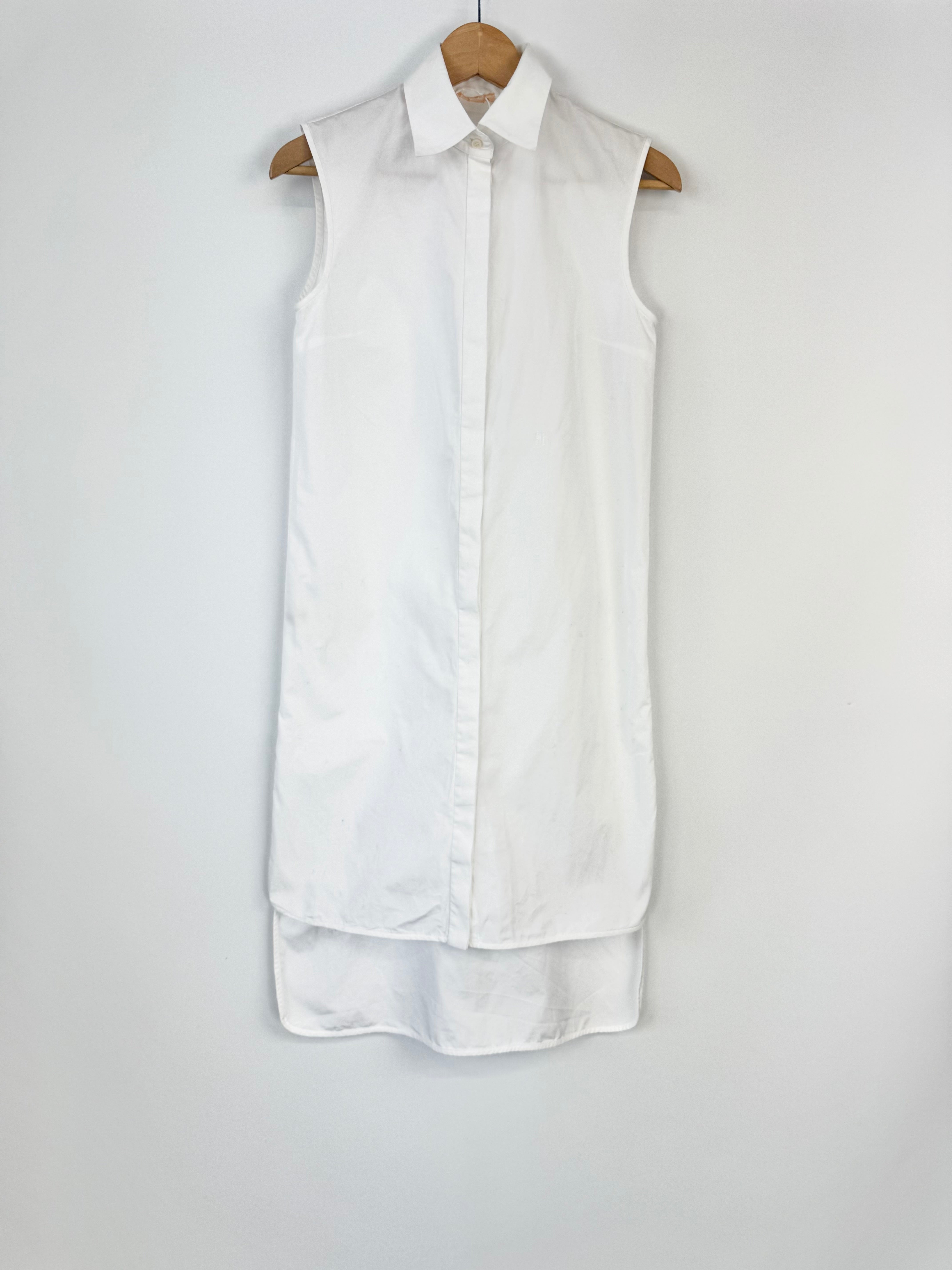Giambattista Vali White Cotton Sleeveless Shirt Dress - AU6