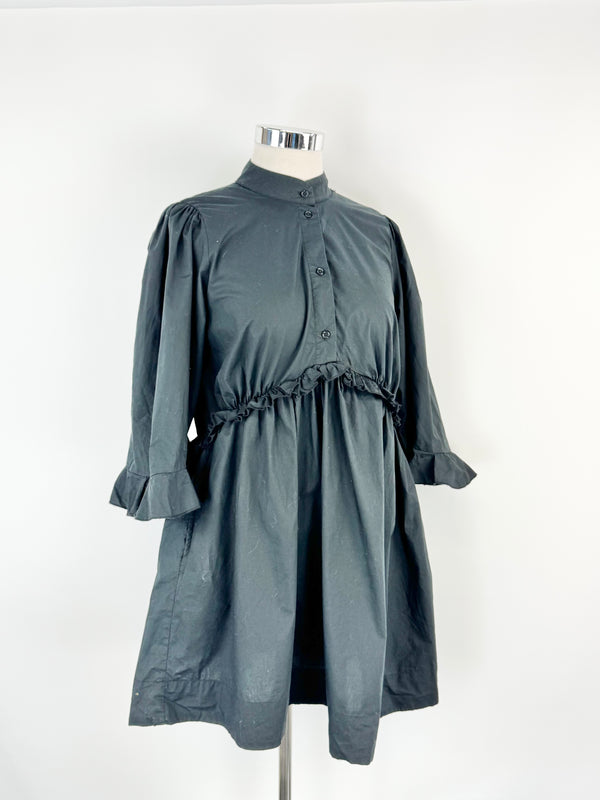 Karen Walker Black Oversized Frilled Smock - AU14