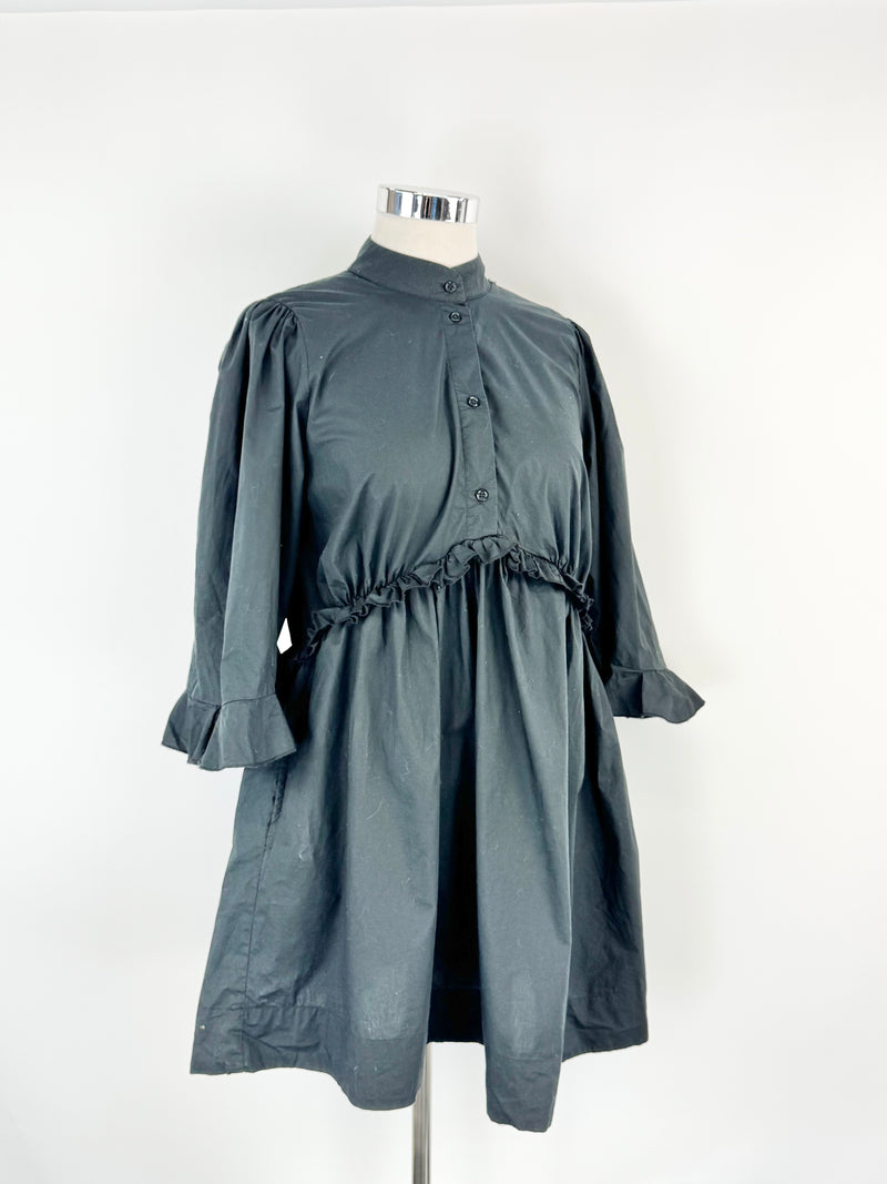 Karen Walker Black Oversized Frilled Smock - AU14