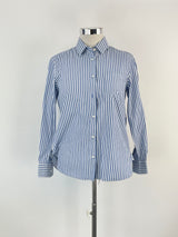 Aspesi Blue & White Stripe Long Sleeve Shirt - AU12