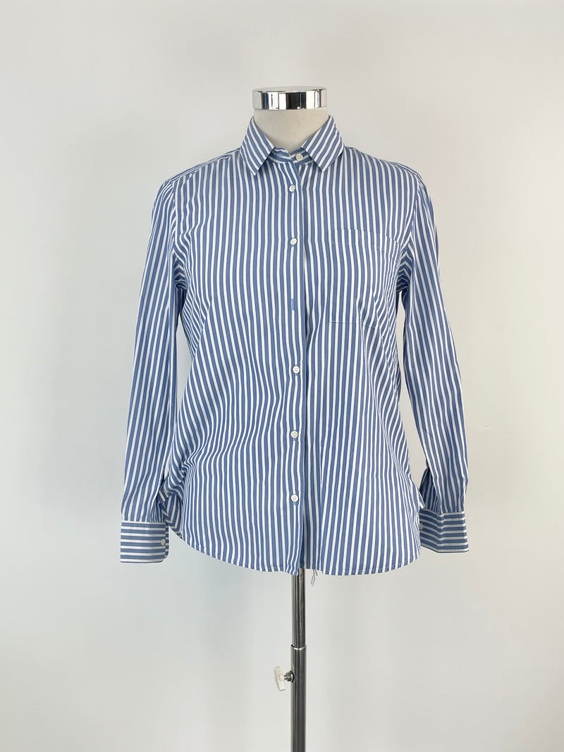 Aspesi Blue & White Stripe Long Sleeve Shirt - AU12