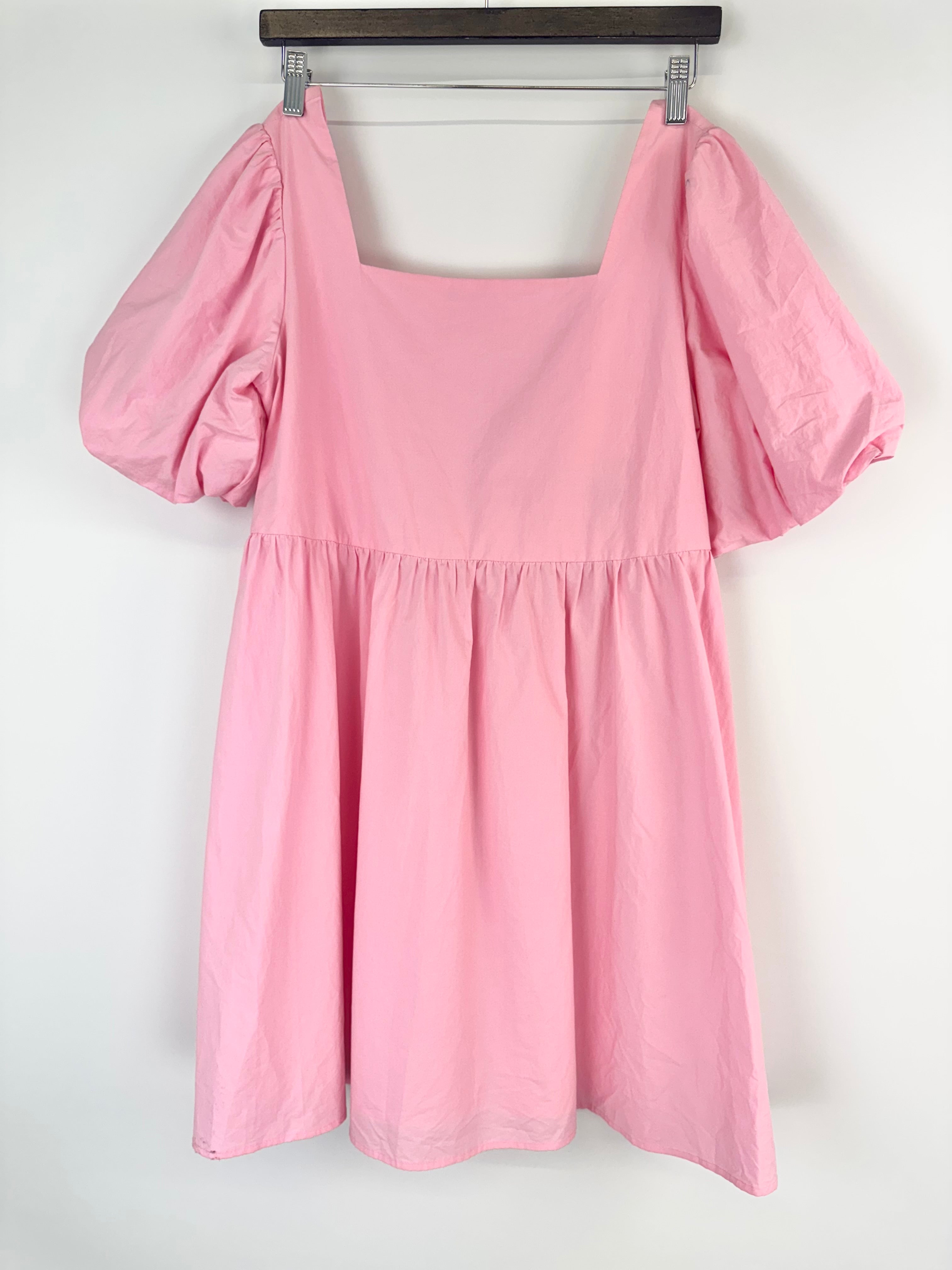 Blanca Pink Puff Sleeve Baby Doll Dress - AU8/10