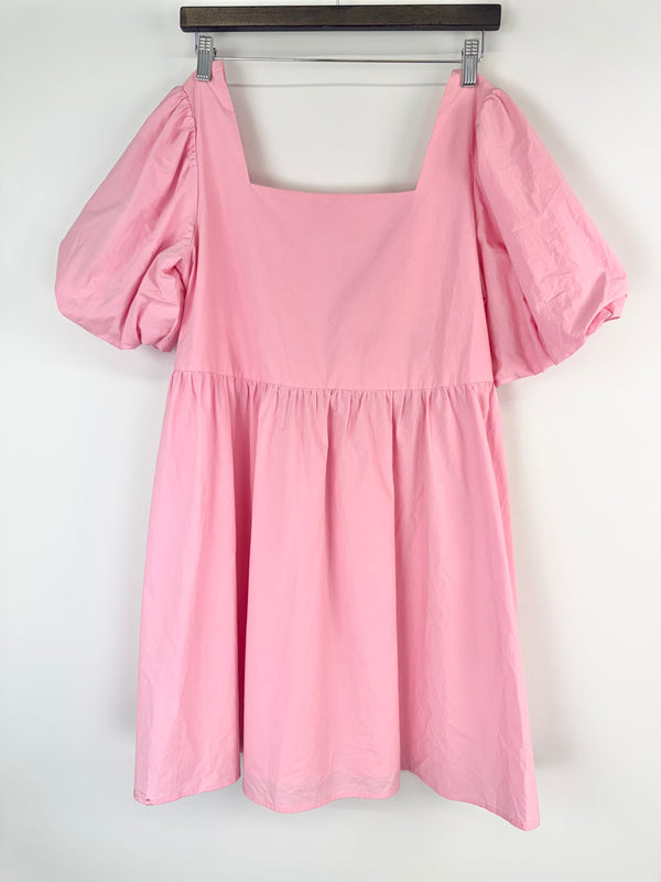 Blanca Pink Puff Sleeve Baby Doll Dress - AU8/10