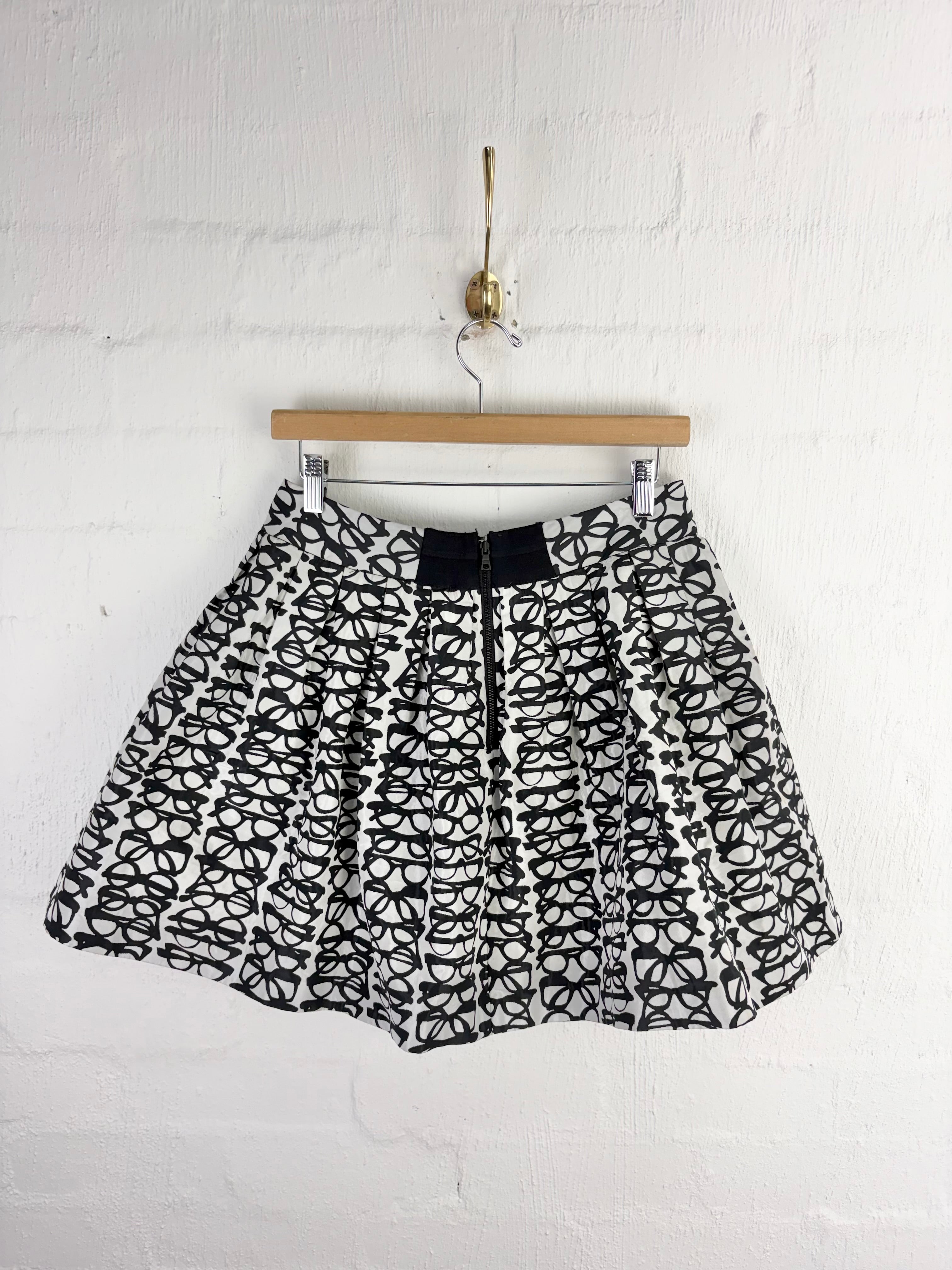 Alice + Oliva Black & White Glasses Pattern Skirt - AU8