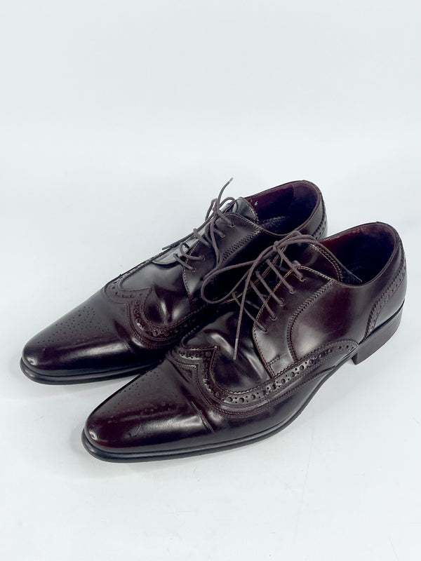 Fratelli Borgioli Dark Brown Wing-Tip Oxford Shoes - EU40