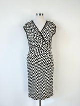 Weekend by Max Mara Black & Cream Geometric Patterned Pencil Dress - AU12