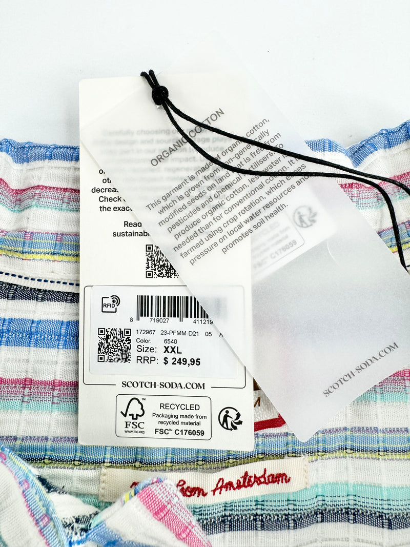 Scotch & Soda Ice Cream Stripe Cotton Shirt NWT - XXL