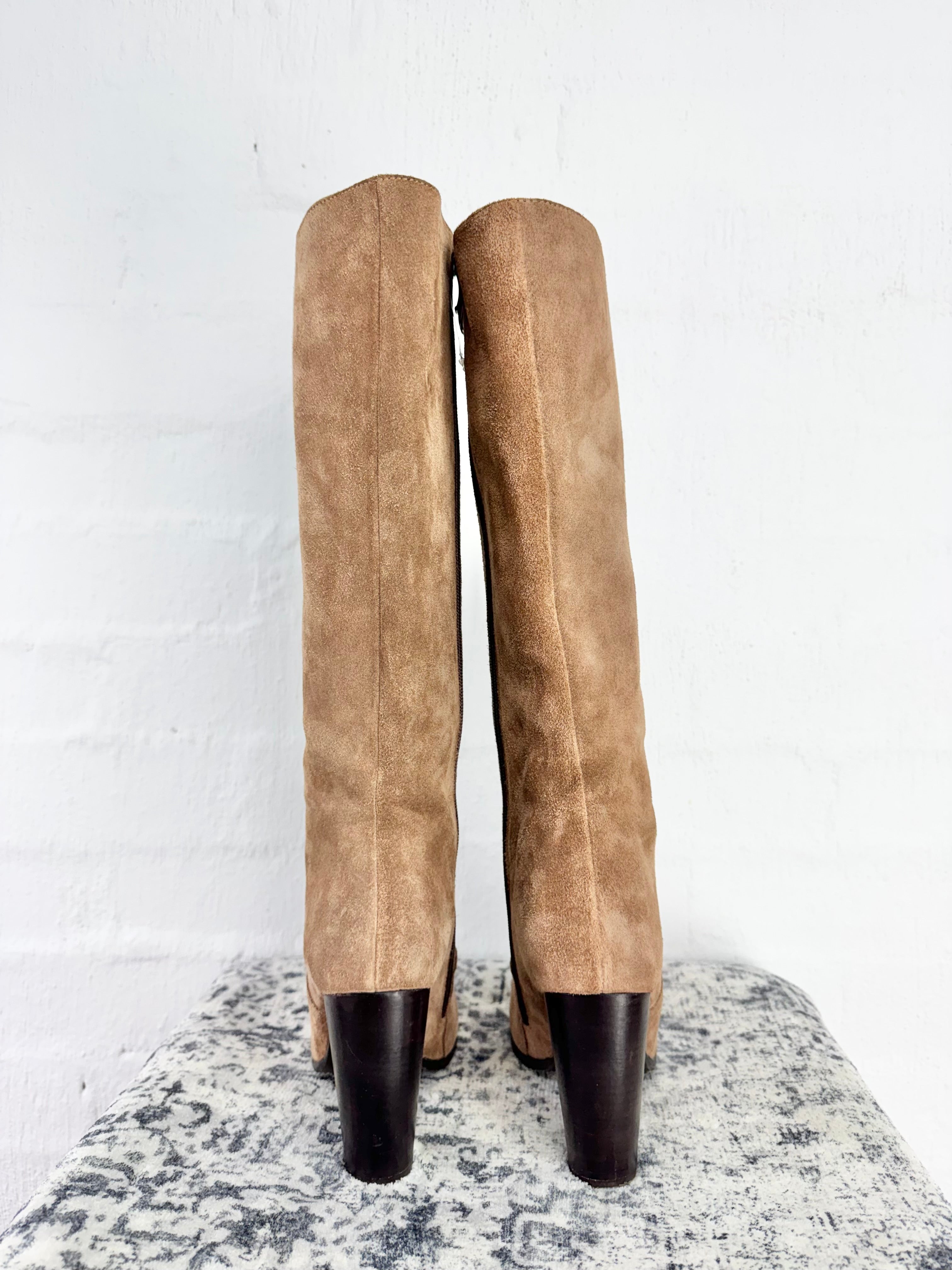 Mister Zimi Tan Seude Long Heeled Boot - EU39