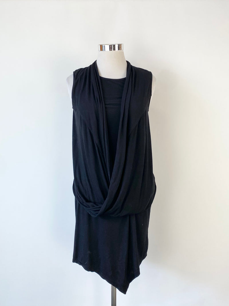 Alpha 60 Black Draped Tunic - AU10/12