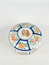Antique Blue & Red Floral Lidded Dish