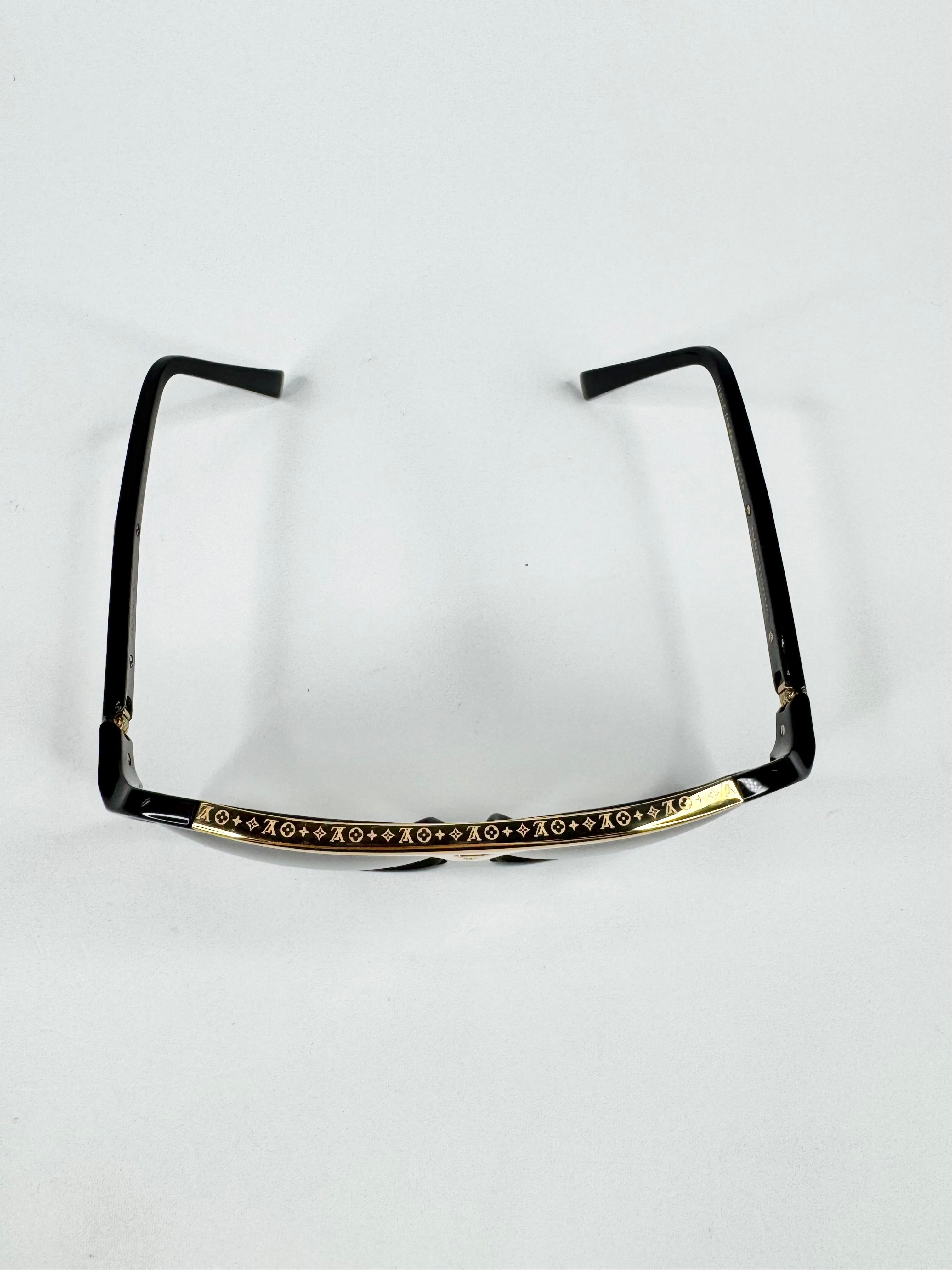 Louis Vuitton Black & Gold 'Evidence' Square Sunglasses