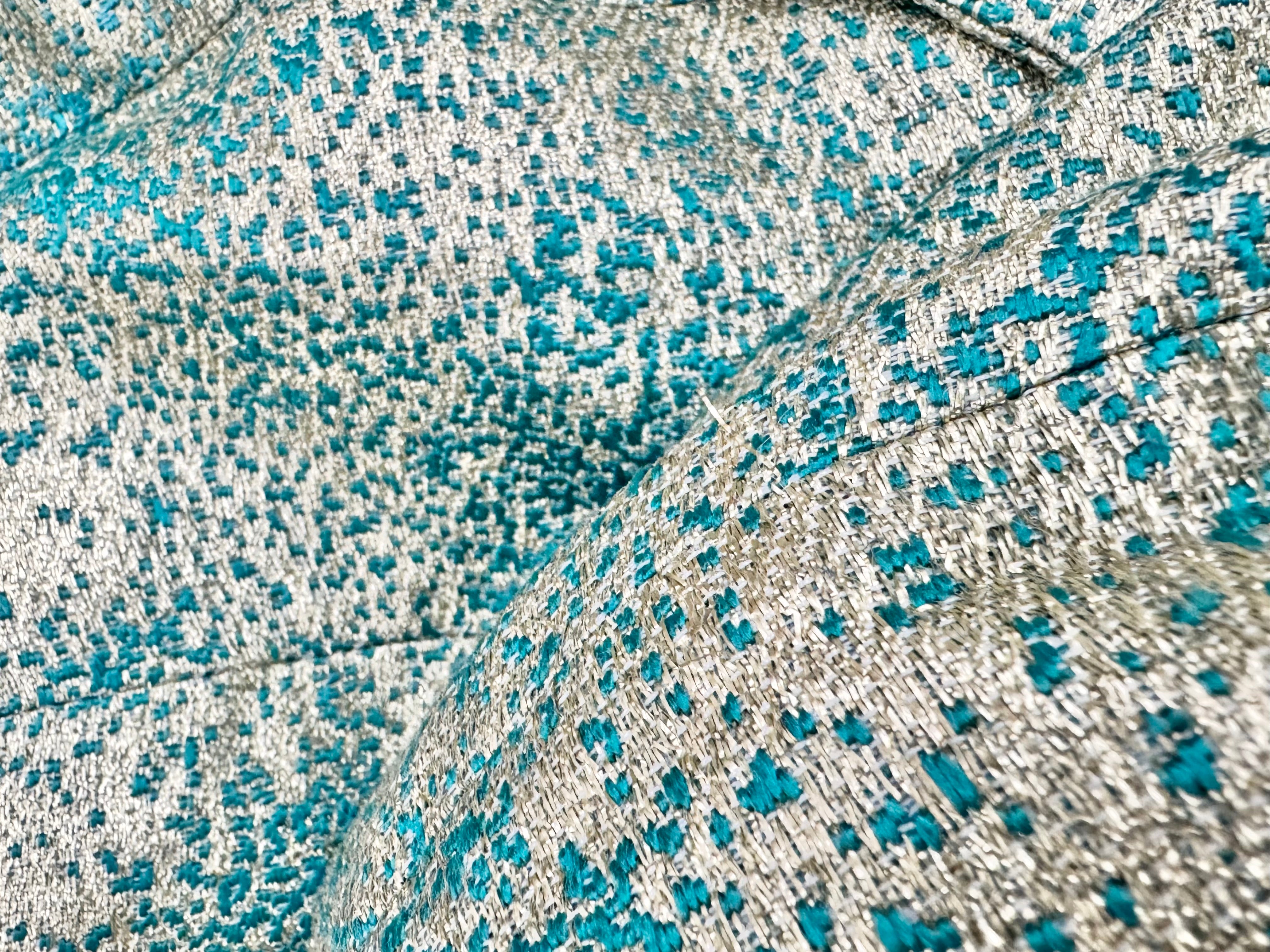 Zimmermann Gold & Turquoise Jacquard Cocktail Dress - AU8
