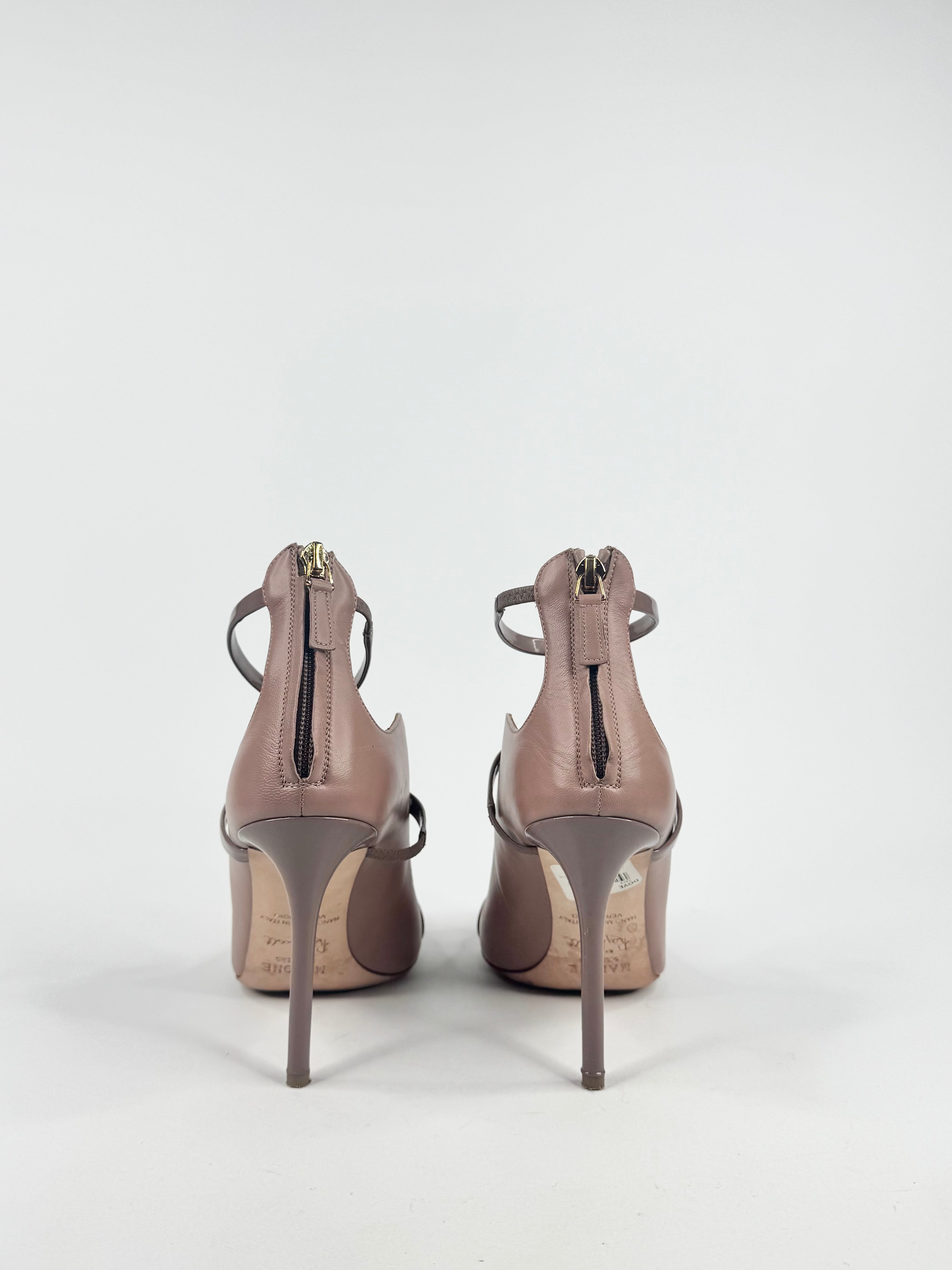 Malone Souliers Mika Luwalt Dusty Mauve Peep Toe Stilettos - EU37