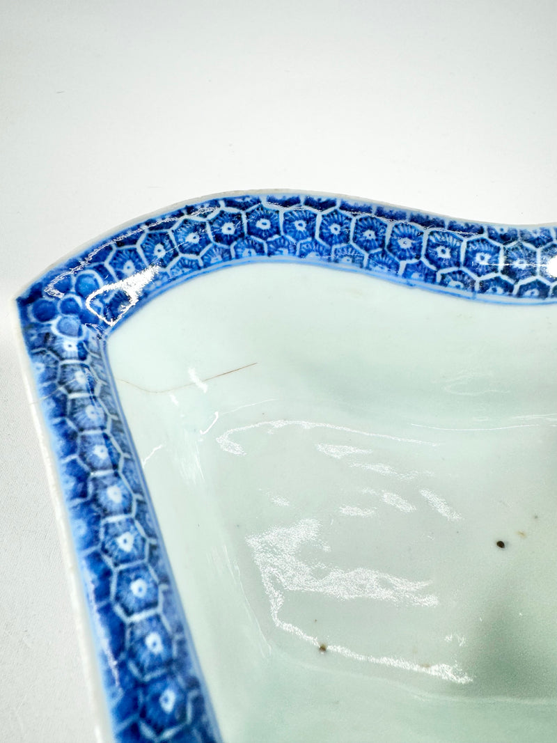 Antique Rectangular Shaped Cobalt Blue Dish