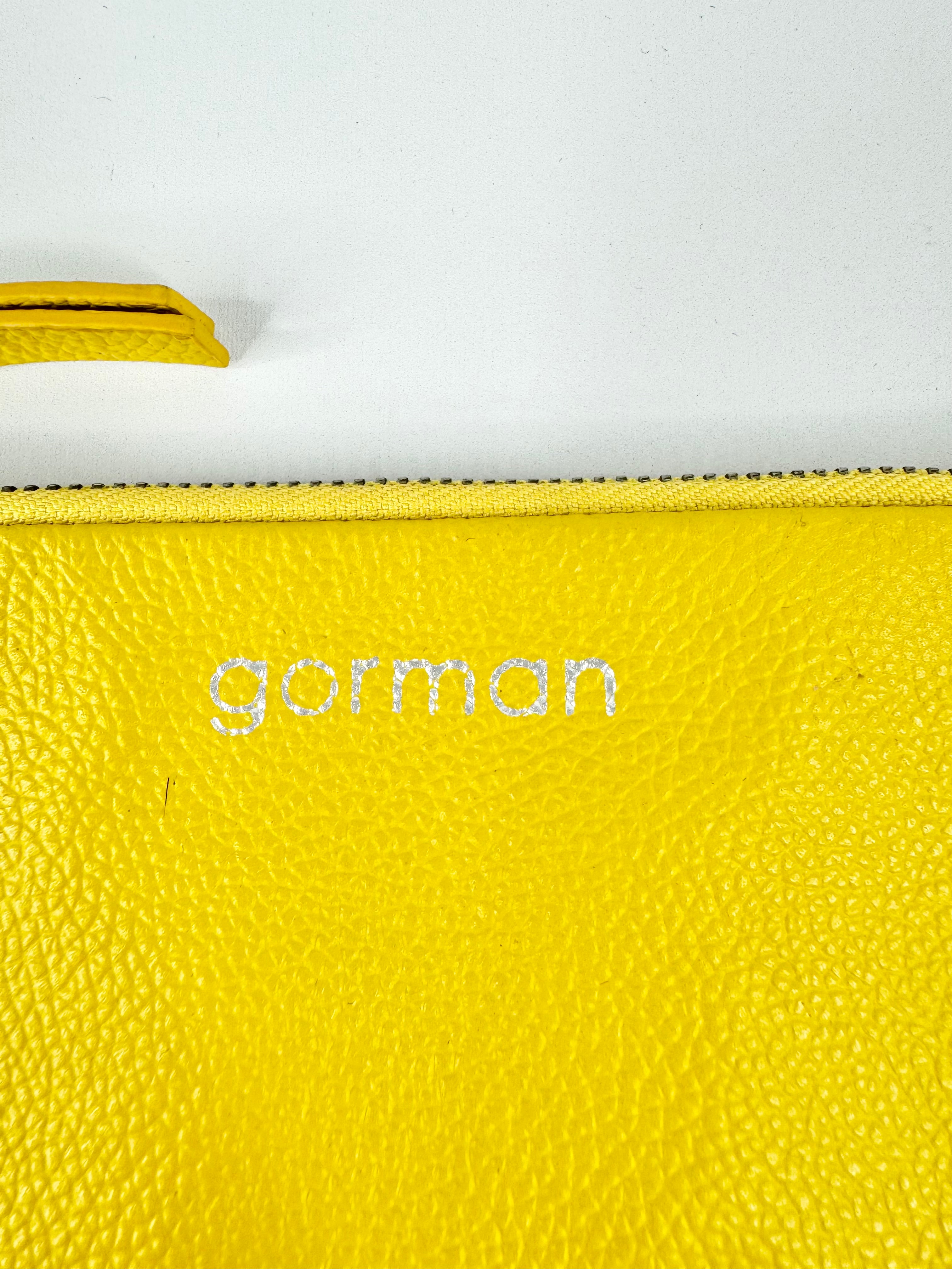 Gorman Sunshine Yellow Grained Leather Half Moon Pouch
