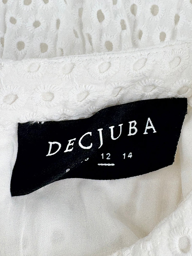 Decjuba White Ring-Pattern Tiered Maxi Dress - AU12