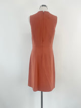 Theory Clay Red 'Raneid' Crepe Sleeveless A-Line Dress - AU10/12