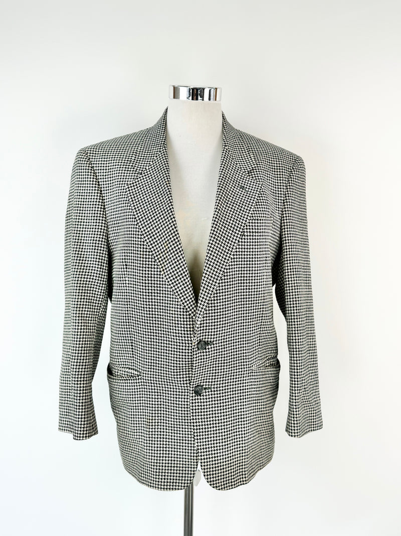 Dominican Republic Silk Houndstooth Blazer - L