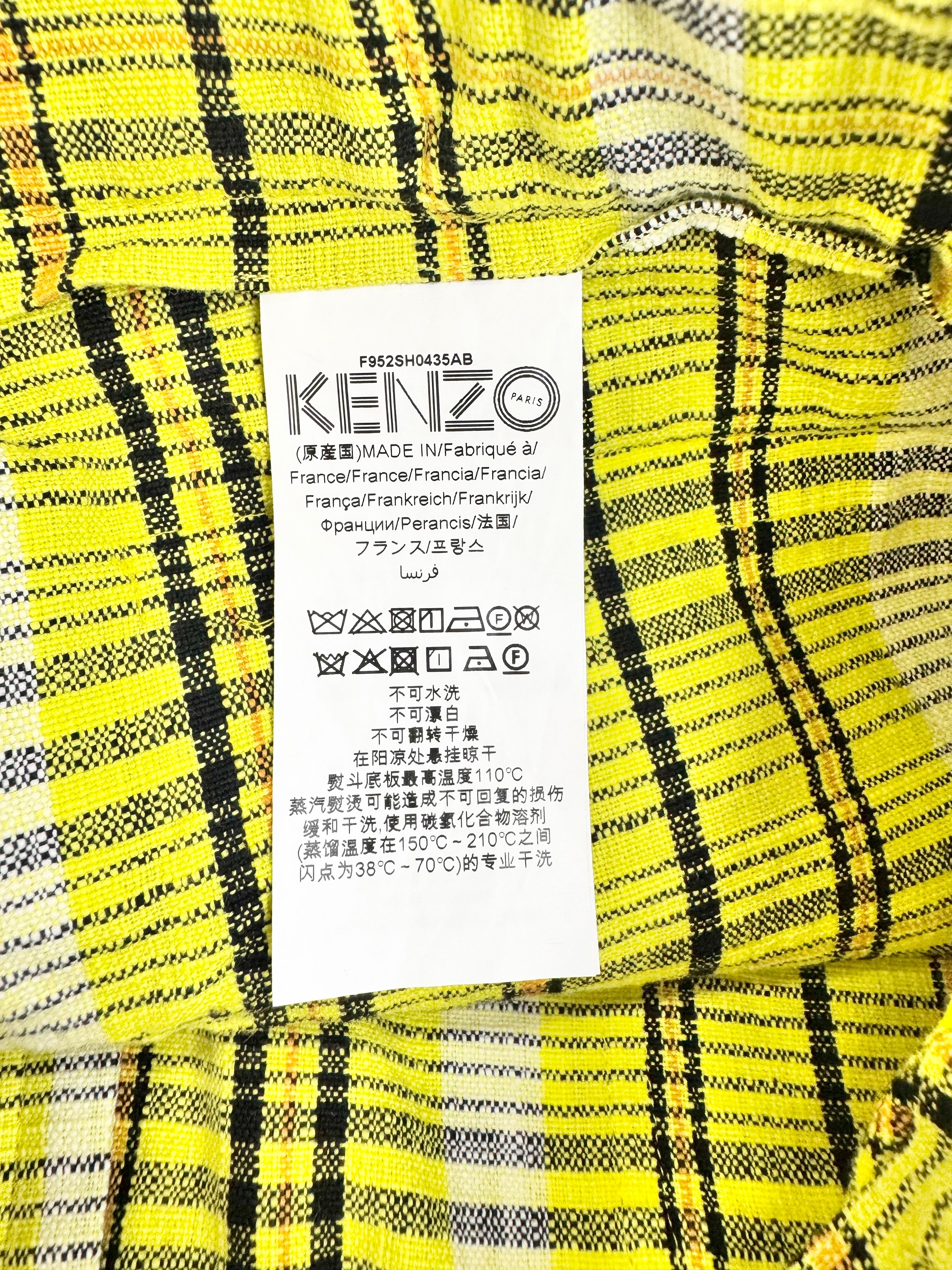 Kenzo Sunshine Yellow Cotton Short Shorts - AU10