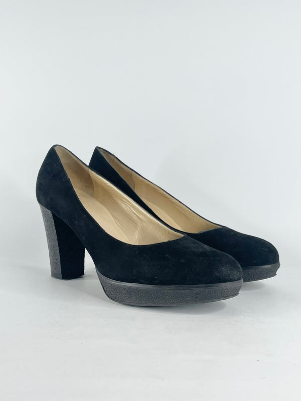 Filippo Raphael Black Suede Pumps - EU40