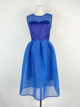 Bronx & Banco Cobalt Mesh & Satin Dress - AU10