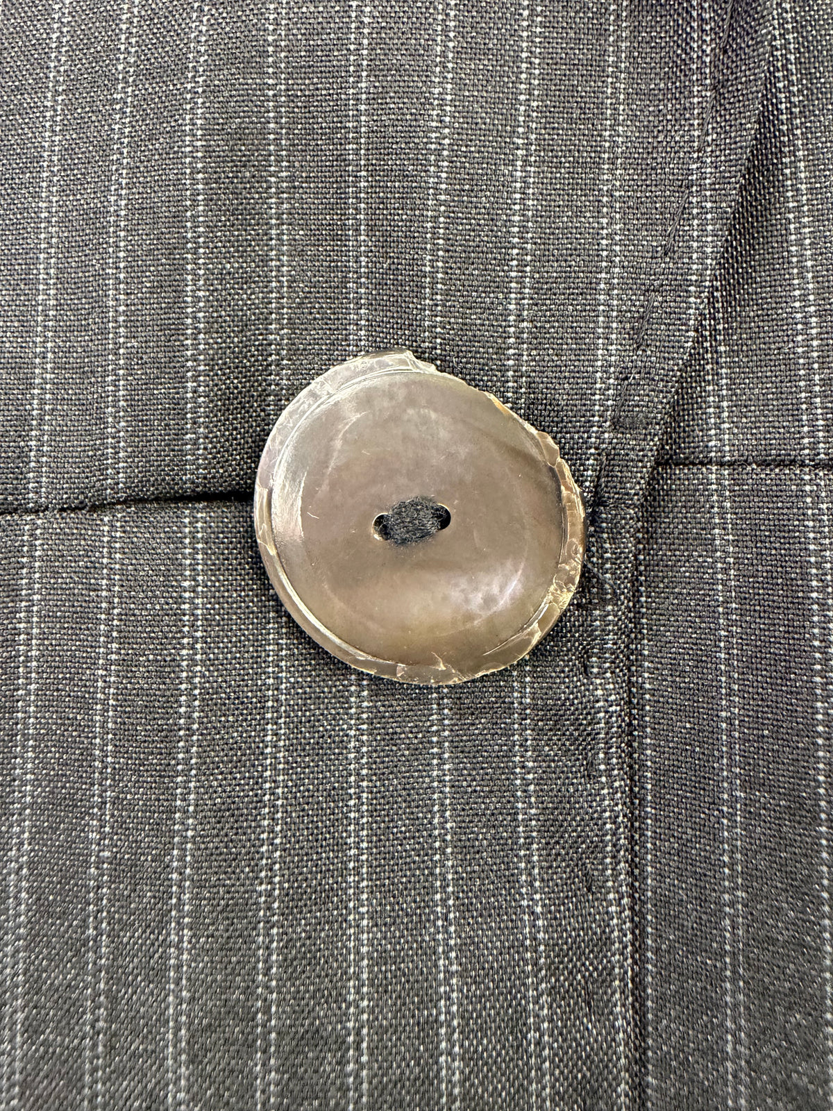 Max Mara Grey & White Wool & Silk Blend Pinstriped Suit - AU8