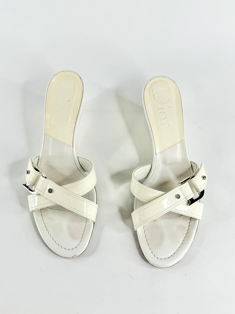 Christian Dior White Strap Mules - EU40