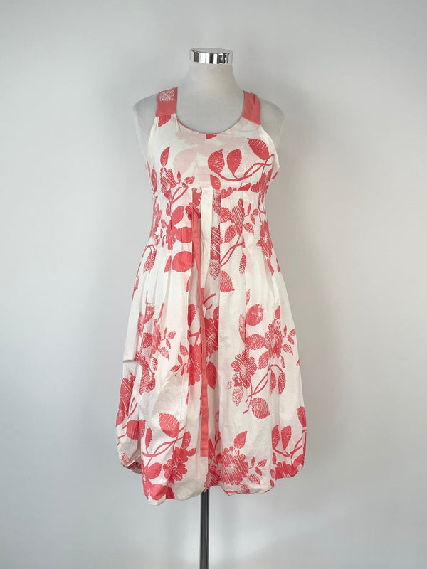 Animale White & Pink Florals Midi Dress - AU12